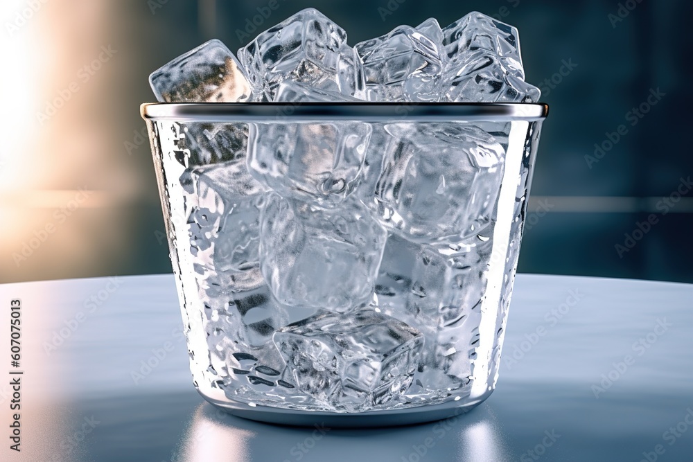 Poster ice bucket. generated by ai generative ai