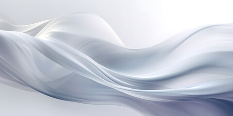 Abstract simple elegant white waves of white silk fabric cloth background. Luxury background design. Generative Ai