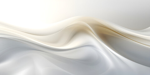 Abstract simple elegant white waves of white silk fabric cloth background. Luxury background design. Generative Ai - obrazy, fototapety, plakaty