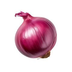 Fresh red onion vegetable bulb isolated on white background With clipping path and generative ai ,png file - obrazy, fototapety, plakaty