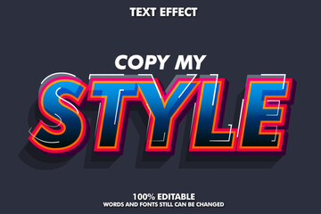 strong bold modern text effect. 
modern retro typography style