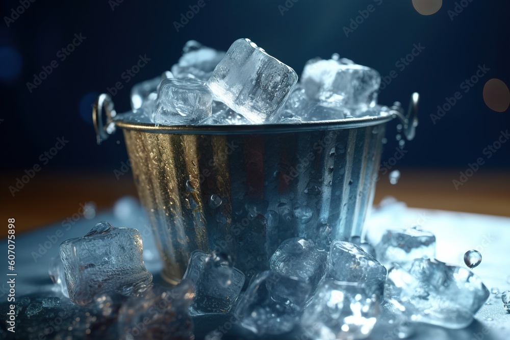 Poster ice bucket. generated by ai generative ai