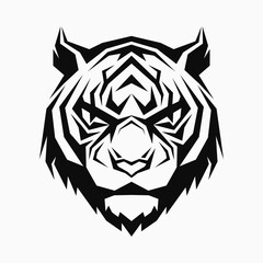 Angry tiger head, face logo. Vector logo template