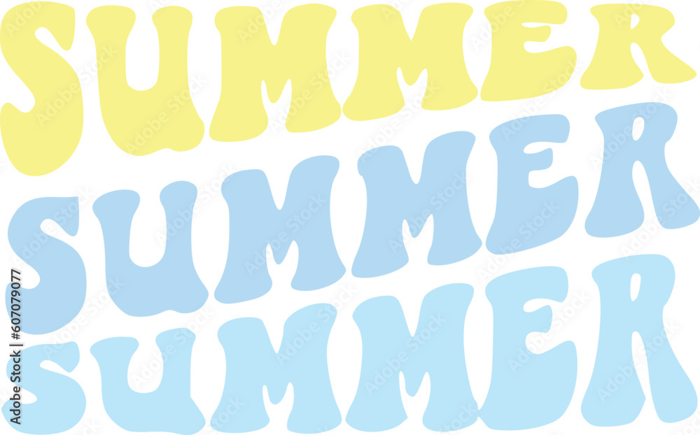 Fototapete summer summer summer groovy color text vector illustration. zip file contains eps, jpeg and png form
