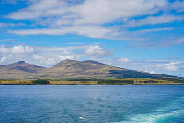 The Isle of Mull in Scotland seen from the water	