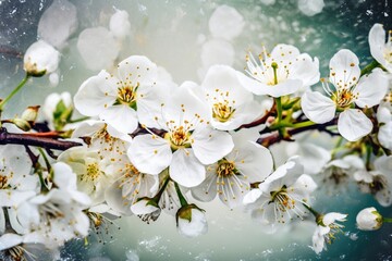 spring white blossom Generative AI