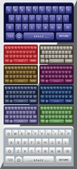 Vector Smartphone keyboard ui ten color Realistic and flat mobile phone keypad design set
