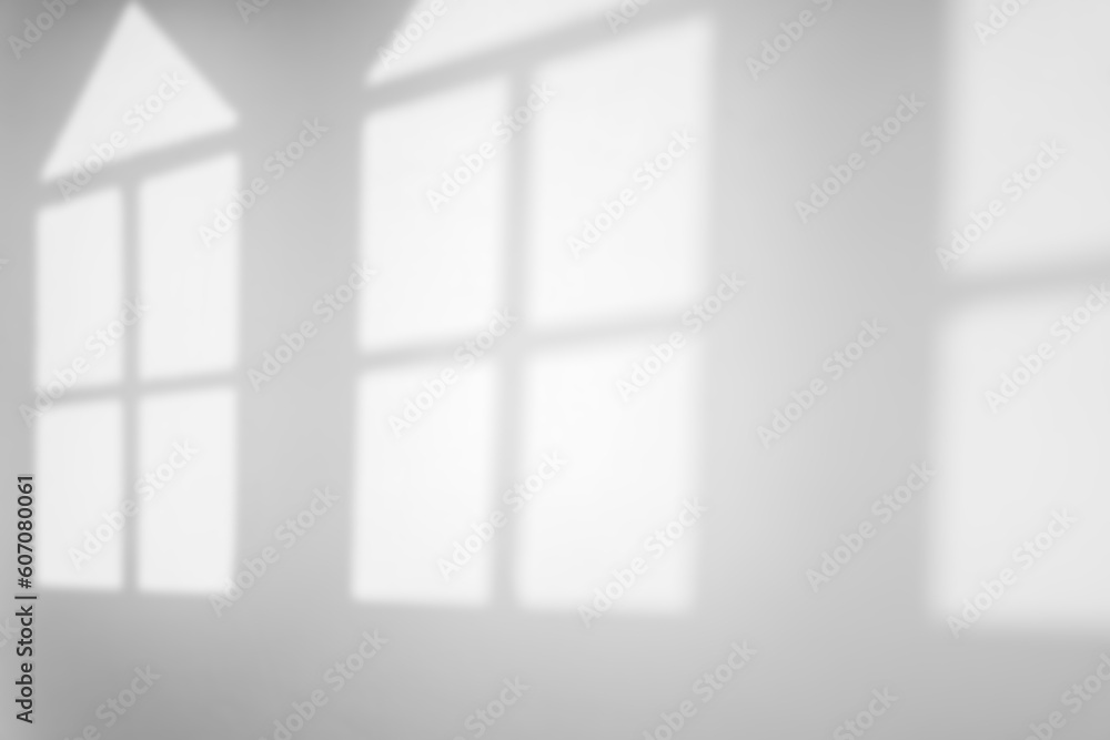 Poster empty room with window shadow overlay
