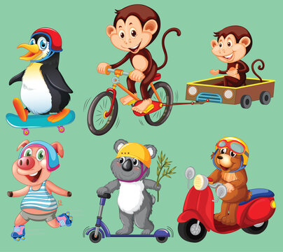 Set of cartoon animal by the greatest graphics