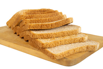 fresh bread served on a wooden board