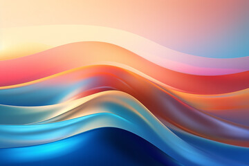Fototapeta premium abstract 3d background wave lines peach shades gradient. Generative AI