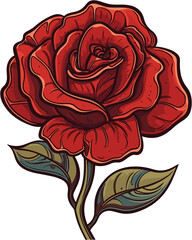Red Rose Illustration AI Generative Image 
