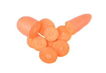 slice carrot on transparent png. top view