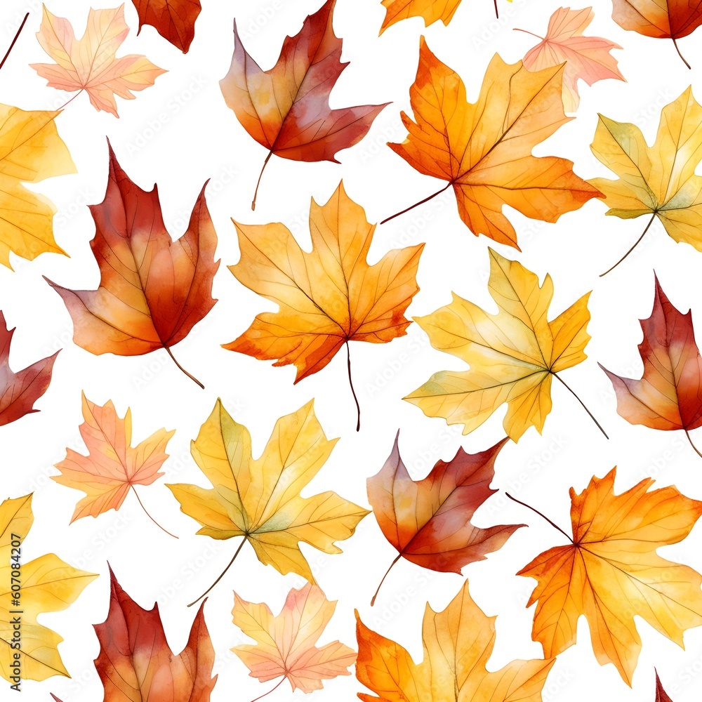 Canvas Prints spring abstraction of yellow-orange leaves and various little things. leaves on a white background