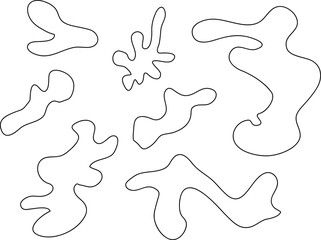 Decorative fluid forms elements design. Modern abstract shapes set. Vector illustration isolated on white background