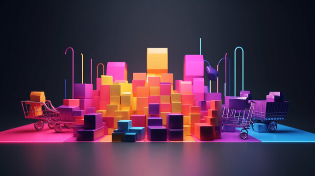 Platforma sprzedażowa ecommerce, handel online, zakupy online - Ecommerce sales platform, online commerce, online shopping - AI Generated