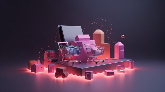 Agregator sprzedażowy, zakupy online, platforma do sprzedaży w internecie - Sales aggregator, online shopping, platform for selling on the Internet - AI Generated