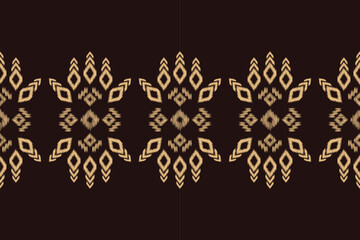 Ethnic Ikat fabric pattern geometric style.African Ikat embroidery Ethnic oriental pattern brown background. Abstract,vector,illustration.For texture,clothing,scraf,decoration,carpet,silk.