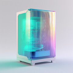 Chłodziarka przyszłości - nowoczesny sprzęt AGD - Refrigerator of the future - modern home appliances - AI Generated - obrazy, fototapety, plakaty