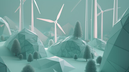 Odnawialne źródła energii - zielona energia - koncept ilustracja - Renewable energy sources - green energy - concept illustration - AI Generated - obrazy, fototapety, plakaty