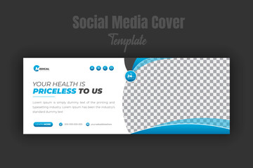 Medical and dental care timeline cover design template, conference banner for medical student staff, hospital healthcare social media post abstract beautiful blue gradient color matching shape