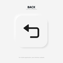 Arrow back icon. Previous direction symbol. Icon arrow symbol. Left symbol. Returning arrow icon. Return icon. Go back sign.