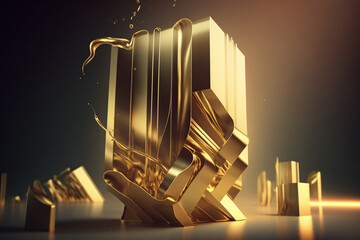 Złoto w biznesie - luksusowa inwestycja - sztabki złota - Gold in business - luxury investment - gold bars - AI Generated