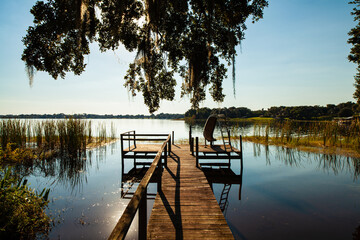 Obraz premium Lakehouse Landscape