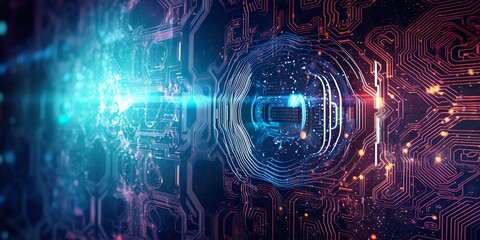 Obraz premium Network data protection background, conections cyberspace, representing tecnology information security, illustrative image programming codes, security concept, Abstract banner. generative ai.