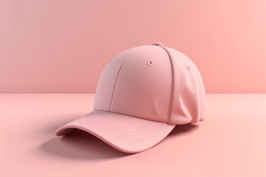 Pink baseball cap. Generative AI illustration