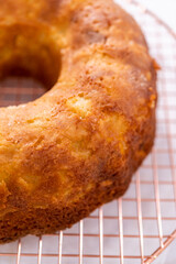 Apple bundt cake with caramel glaze