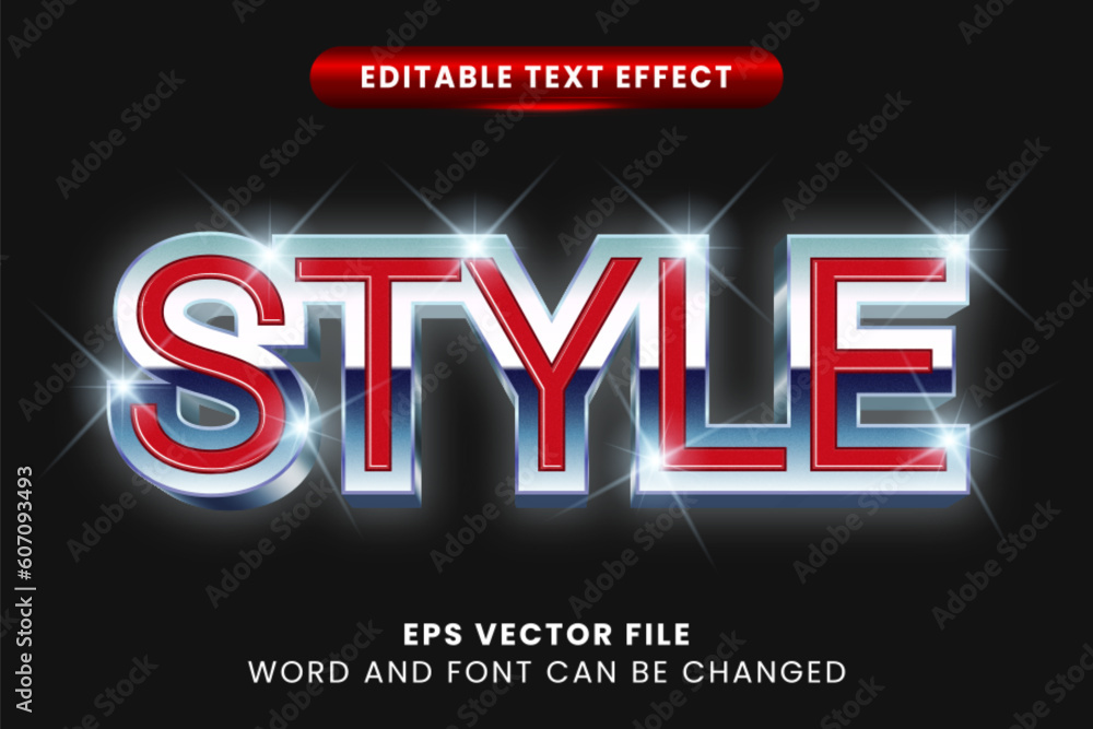 Poster 3d retro vintage style editable vector text effect