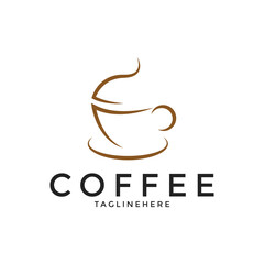 Simple Coffee outline logo design idea