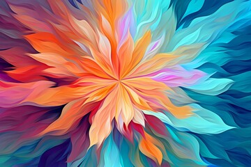 Fototapeta premium Vibrant Floral Background, Abstract Handdrawn Illustration, generative ai generated