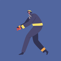 Firefighter Character Dressed In A Distinctive Uniform Ready to Face Danger And Protect Lives, Represents Resilience