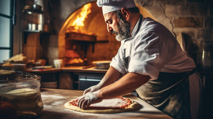 Obraz na płótnie Canvas Pizza Chef Generative Ai