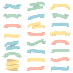 Retro Ribbons Set White Background