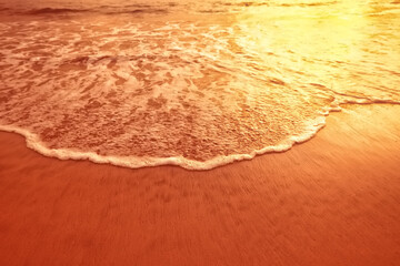 surf beach sunset background surf line sand orange gold abstract wallpaper