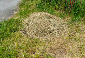 hay bale in the street mowing