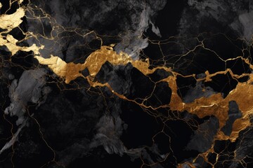 Gold and black marble texture. Luxury background. Generative AI