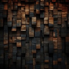 Dark wood texture, veneer background. Generative AI