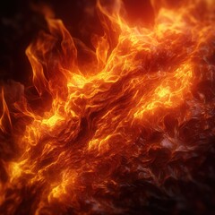 Fototapeta premium Danses des Flammes : Un Feu Ardent et Puissant qui Illumine l'Obscurité