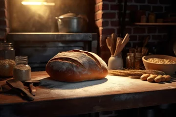Photo sur Plexiglas Pain bake bread in front oven and stuff food photography