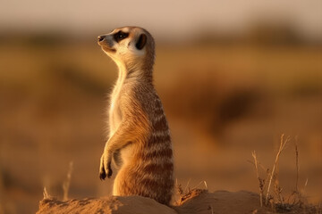 Fototapeta premium Meerkat, Generative Ai