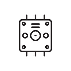 Capasitor variable black line icon.