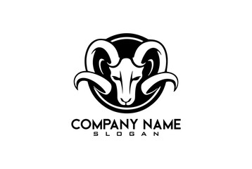 Animal Head - goat - vector logo, icon illustration