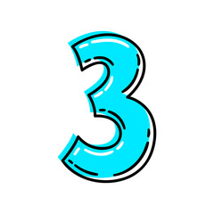 Illustration of number one. Image for design in cartoon style.