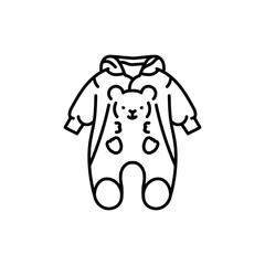 Baby rompers black line icon.