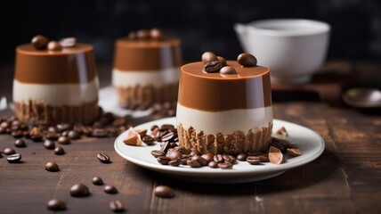 Delicious coffee panna cotta Generative AI