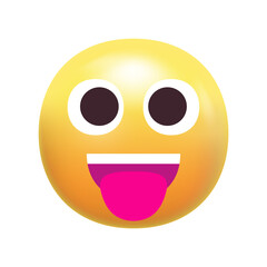 tongue emoji happy face. smiley emoticon with stuck out tongue and open eyes , Cheeky, smile, happy, cute, laughing, funny, emotions
